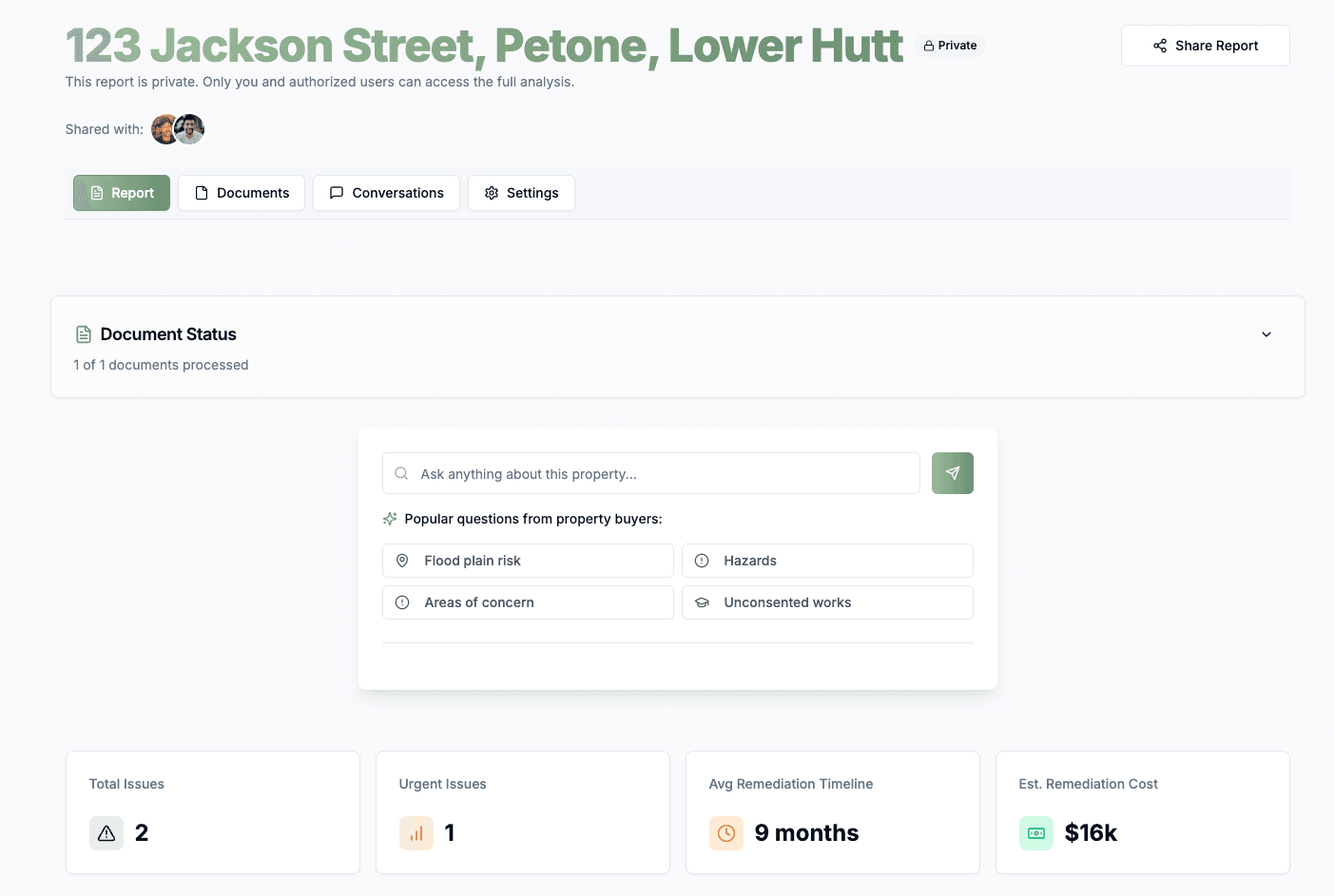 AI property analysis preview
